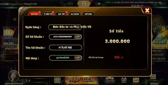 Nạp tiền siêu tốc Hit68 Net