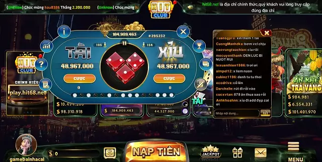 Tài xỉu Hit68 Net cực kỳ minh bạch và an toàn