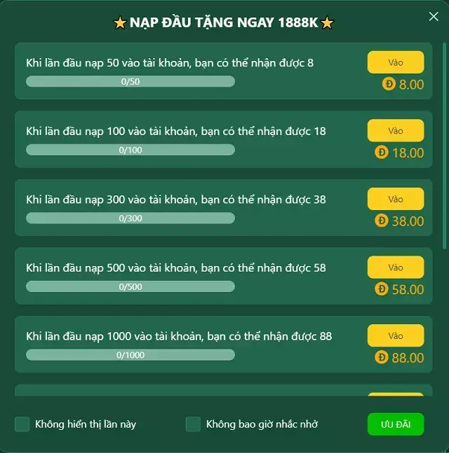 Ưu đãi từ Bet365